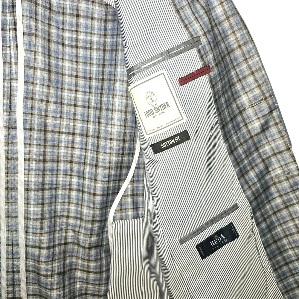 Todd Snyder Sutton Fit Reda Milano Super 130s Wool Plaid Blazer Sport Coat 40R